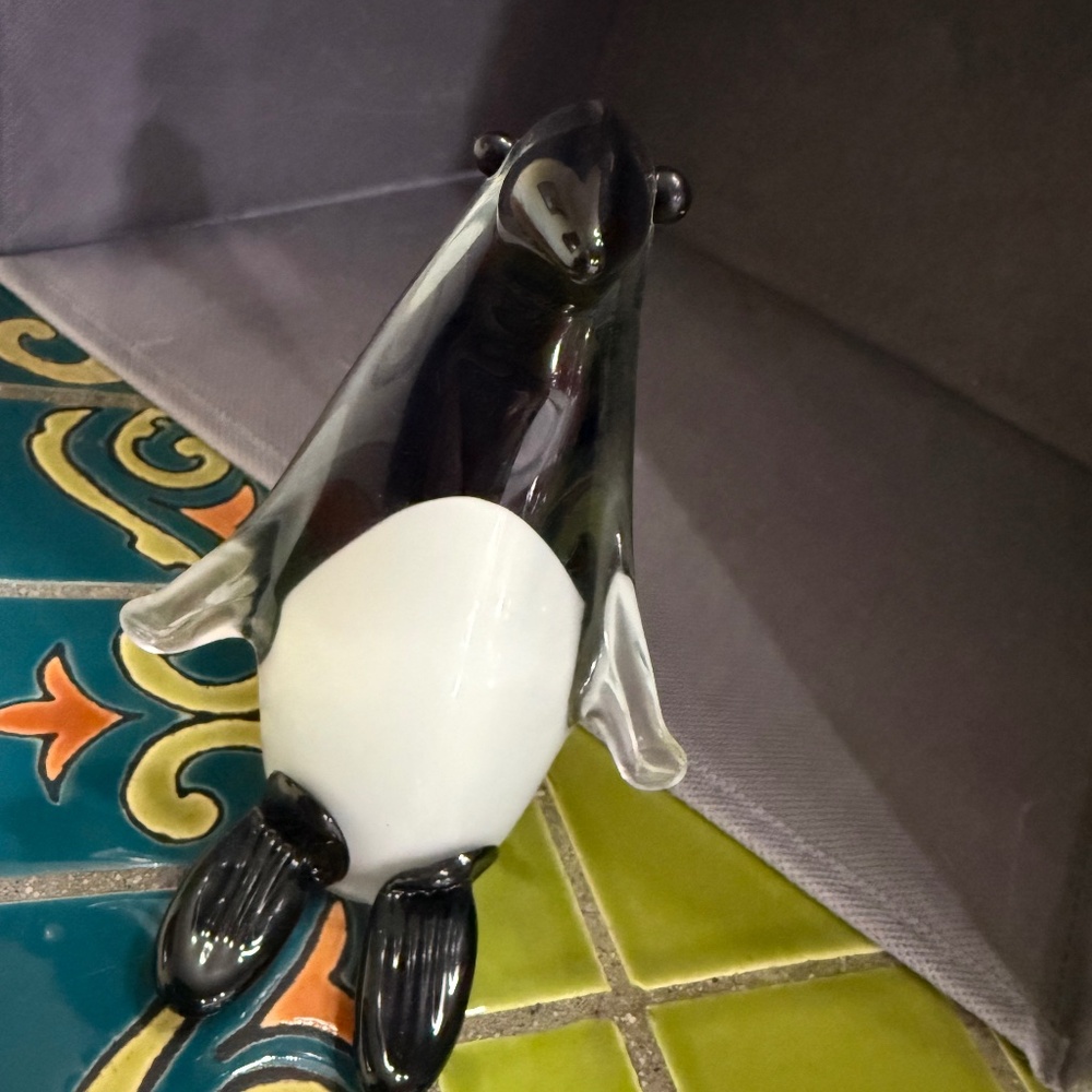 Penguin Murano Style Italian Glass Figure 50s 4.5" tall